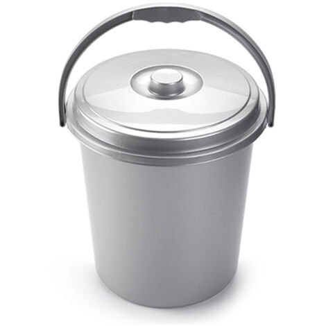 CUBO BASURA CON TAPA 21 LITROS PLATA ECO PLASTICFORTE