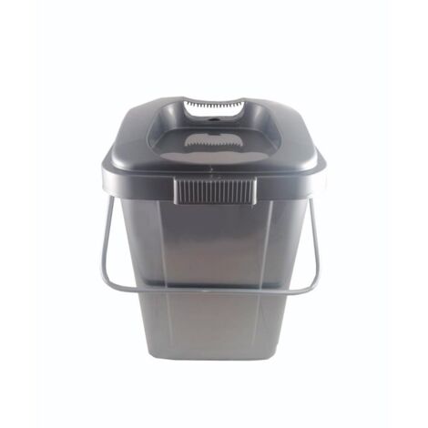 CUBO BASURA CON TAPA 30 LITROS GRIS ATLAS