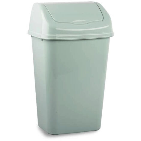 Cubo basura papelera basculante plastico 15 Litros Verde claro