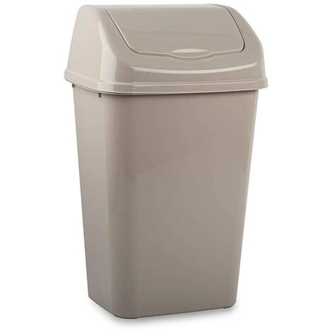 Cubo basura papelera basculante plastico 9 Litros Beige