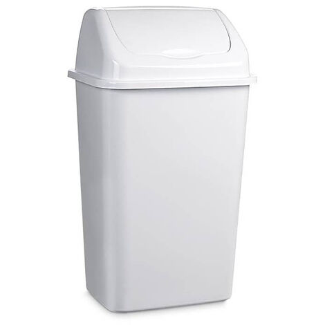 Cubo basura papelera basculante plastico 9 Litros Blanco