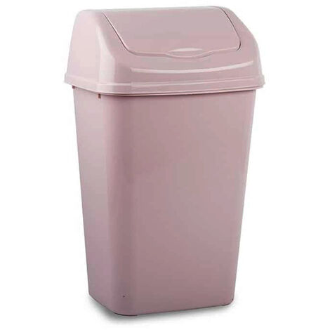 Cubo basura papelera basculante plastico 9 Litros Rosa claro