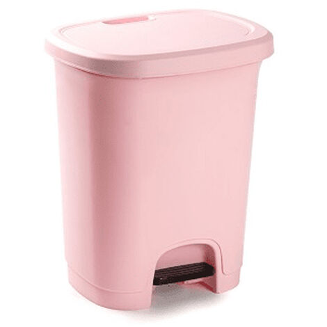 Cubo basura plastico apertura pedal 8 Litros Rosa