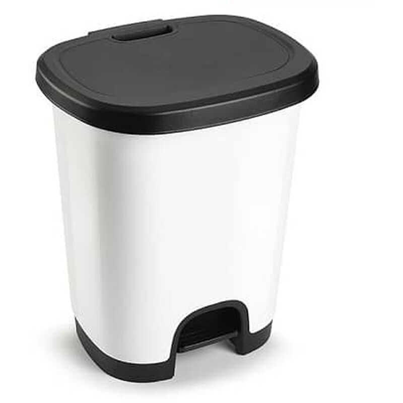 

Cubo basura plastico apertura pedal moderno 27 Litros Blanco