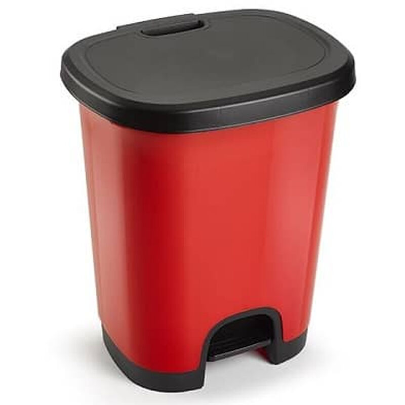 

Cubo basura plastico apertura pedal moderno 27 Litros Rojo