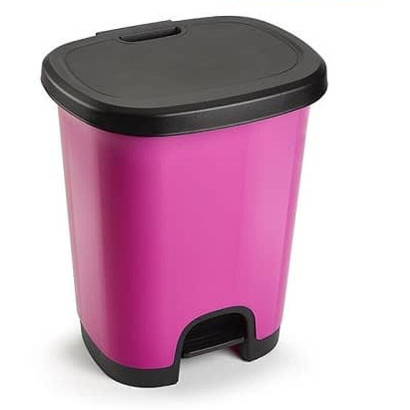 

Oemp - Cubo basura plastico apertura pedal moderno 27 Litros Rosa