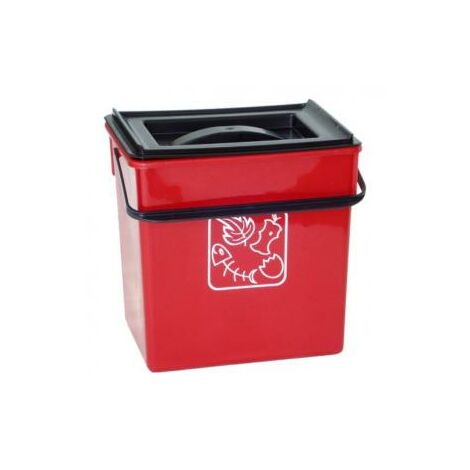 Cubo Basura de plástico con Tapadera, Cubo almacenaje y reciclar, 50  litros (Rojo)