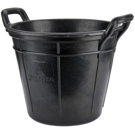 Cubo canario 18 l de caucho resistente negro.