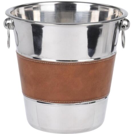 cubo champan inoxidable piel 21x21cm