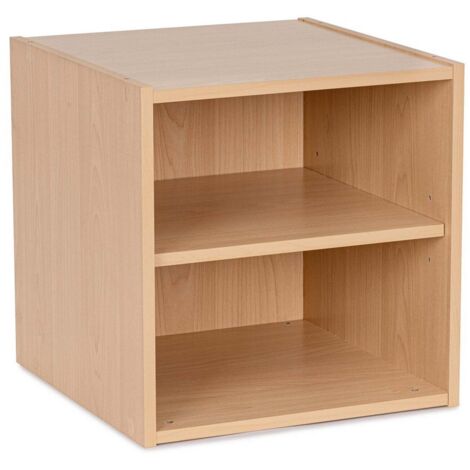 Cubo "Composite Pro" porta oggetti, mobile per interno, 35 x 35 x h 35 cm -Verde / Mensola