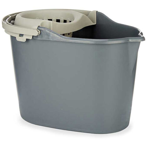 CUBO CON ESCURRIDOR 15 LITROS ANTRACITA