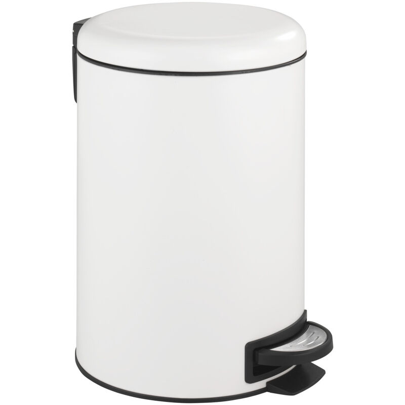 

Cubo de basura con pedal papelera cocina Leman Easy Close blanco 12 L - Wenko