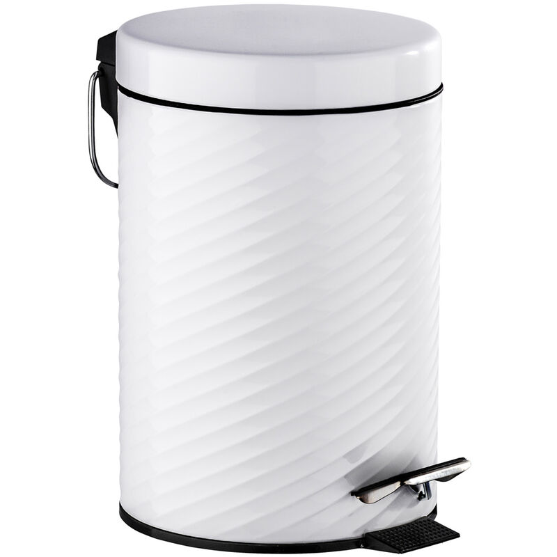 

WENKO Cubo de basura con pedal papelera cosméticas cocina baño Spiro blanco 3 L