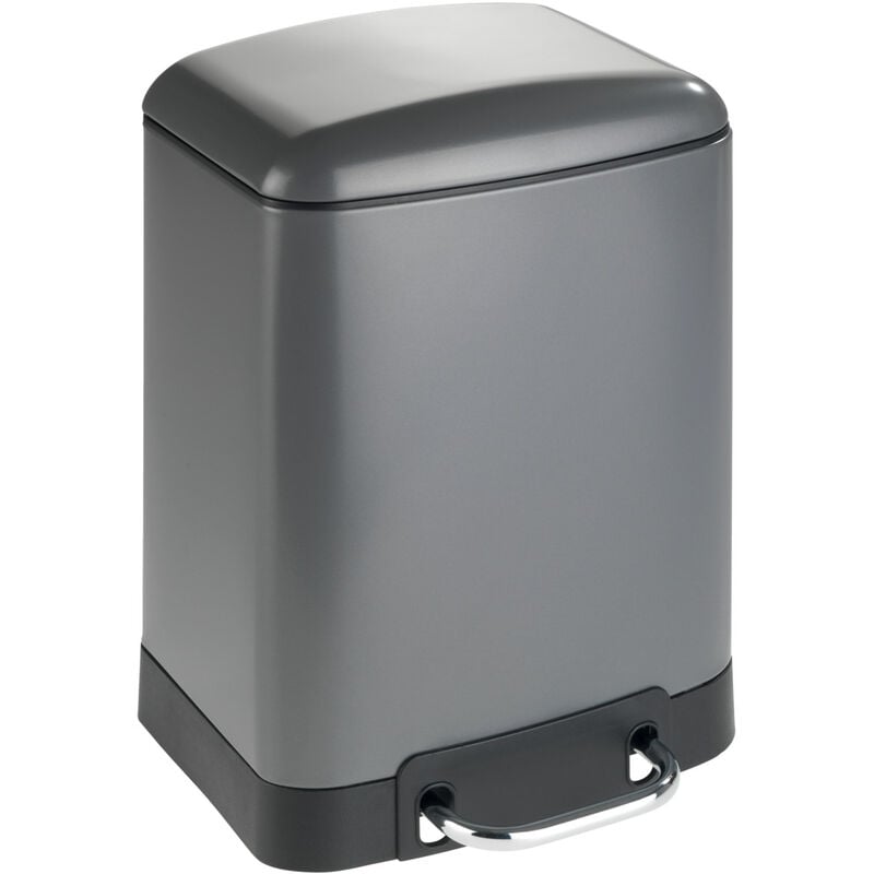 

Cubo de basura con pedal papelera cosméticas cocina baño Studio gris 6 L - Wenko