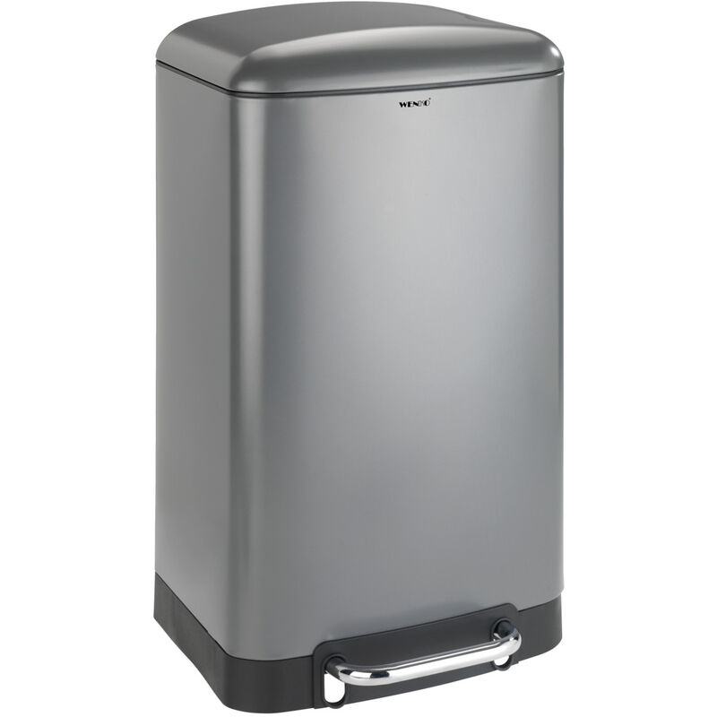 

Cubo de basura con pedal cocina papelera Studio Easy-Close gris 30 L - Wenko