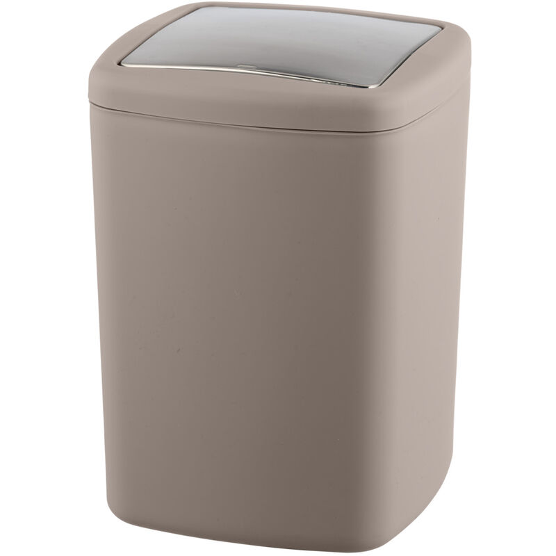 

Cubo de basura con tapa basculante papelera baño cocina Brasil taupe - Wenko