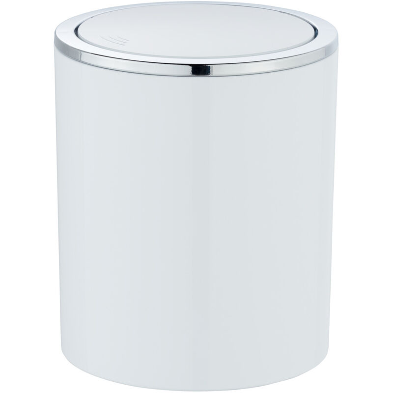 

WENKO Cubo de basura con tapa basculante papelera baño cocina Inca blanco 2 L