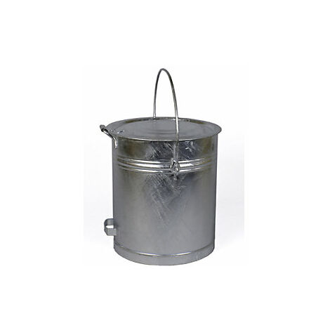 Cubo con tapa de bisagra  de chapa de acero  capacidad 40 l  H