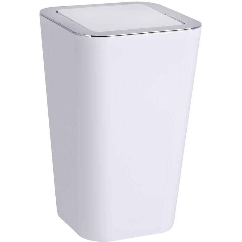 

Cubo de basura con tapa oscilante papelera baño cocina Candy blanco 6 L - Wenko