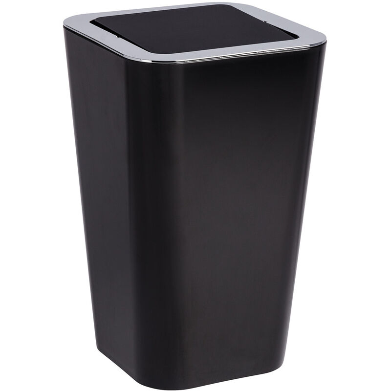 

Cubo de basura con tapa oscilante papelera baño cocina Candy negro 6 L - Wenko