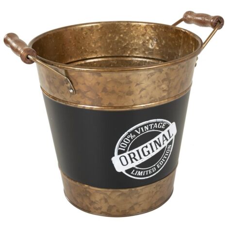 Cubo cubitera de metal dorado d23/25x23/28