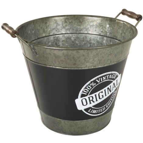 Cubo cubitera de metal plateado d33/38x28/30