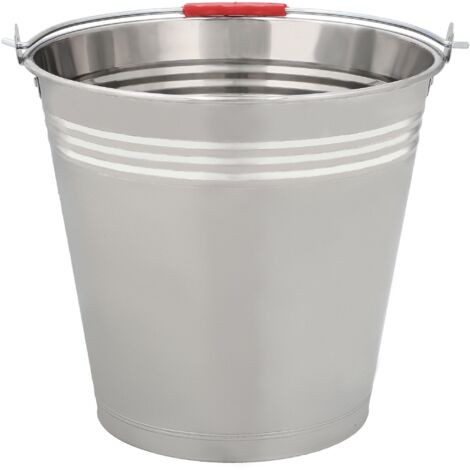 Cubo de acero inoxidable 16 L con asa doméstico y de construcción
