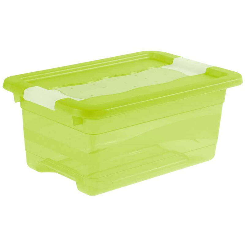 

Keeeper - Cubo de almacenaje con Tapa, Plástico, Verde Transparente, 4 l