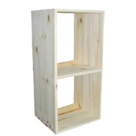 Cubo de almacenamiento Compartimentos de pino macizo - 36x30x70,5 CM (2COMP)