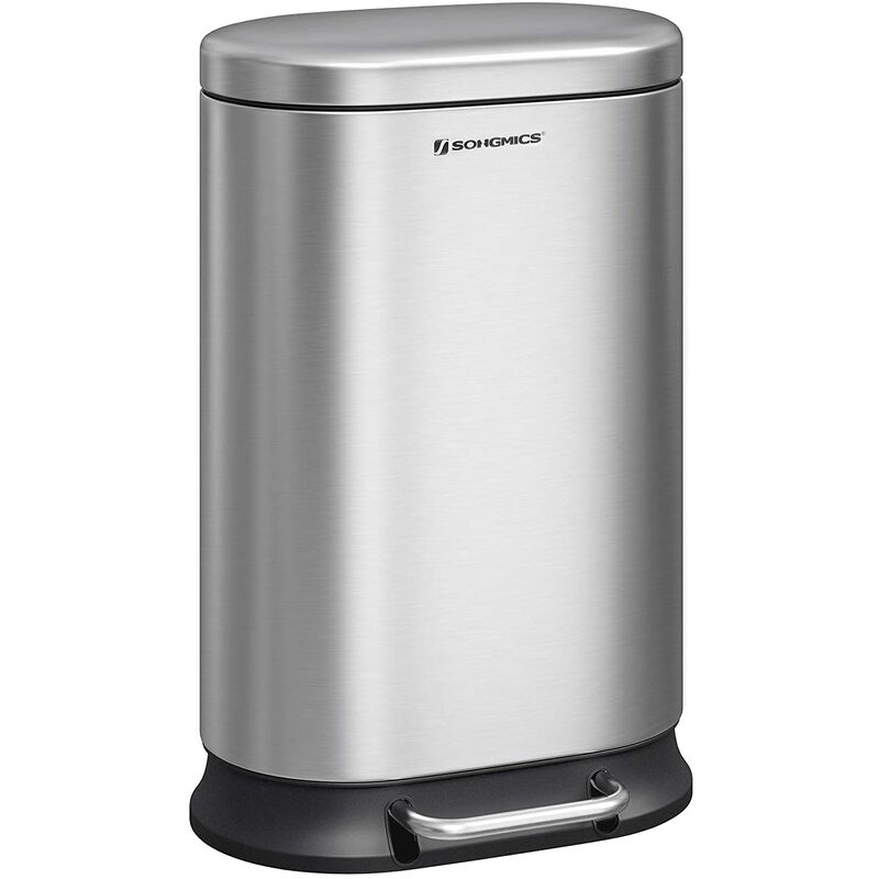 

Cubo de Basura, 30L, con Pedal, Basurero con Cubo Interior de Plástico y Tapa, Cierre Suave, a Prueba de Huellas Dactilares, para Cocina, Sala de