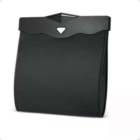 Cubo de basura colgante para coche, con apertura magnética rápida, de piel sintética impermeable, accesorio para el asiento trasero (negro)