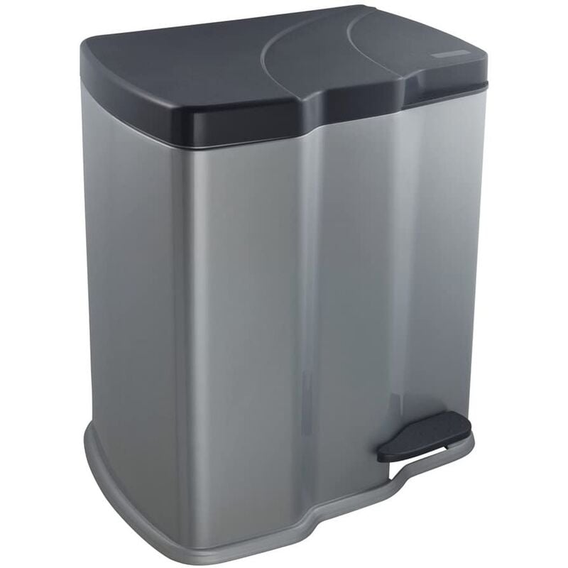 

Cubo de Basura con 2 Compartimentos, 7 l + 15 l, Gunnar, Plateado