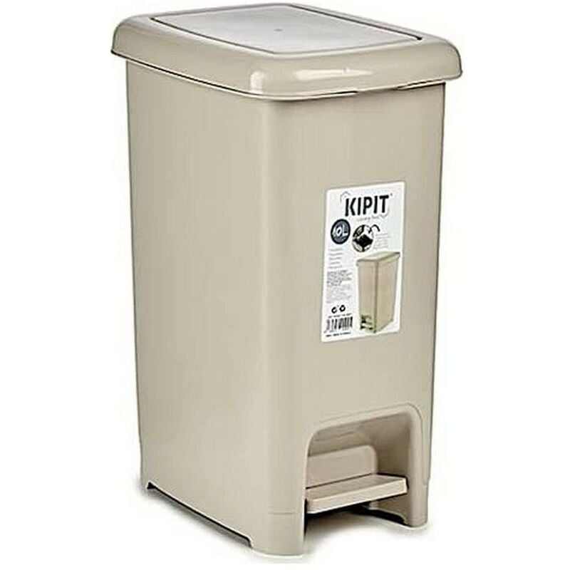 

BHD - Cubo de Basura con Pedal Beige Plástico 10 L (20 x 34,5 x 27 cm)