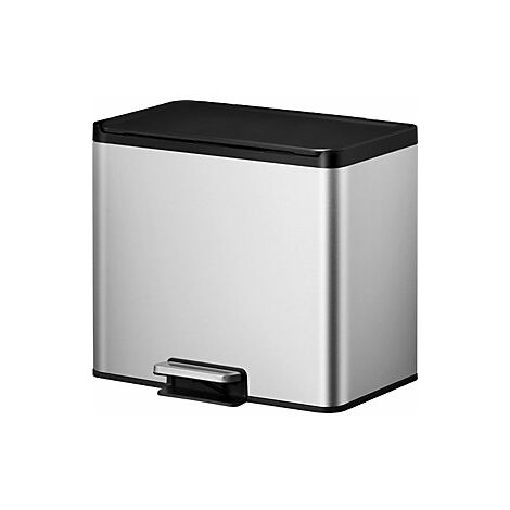 Cubo de basura con pedal Recycler  acero  30 l  colector doble