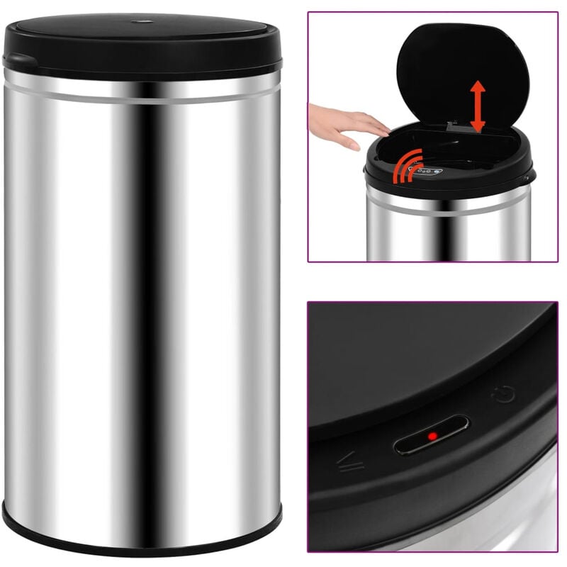 

Cubo de basura con sensor automatico 60 L acero inoxidable