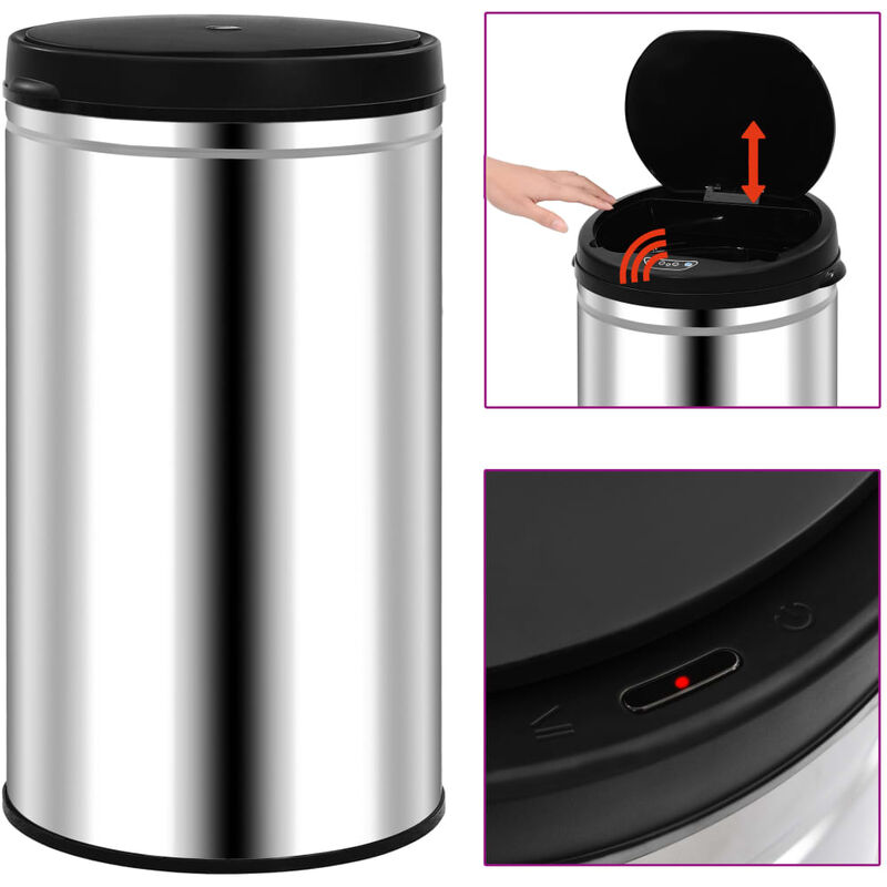 

Cubo de basura con sensor automático 60 L acero inoxidable