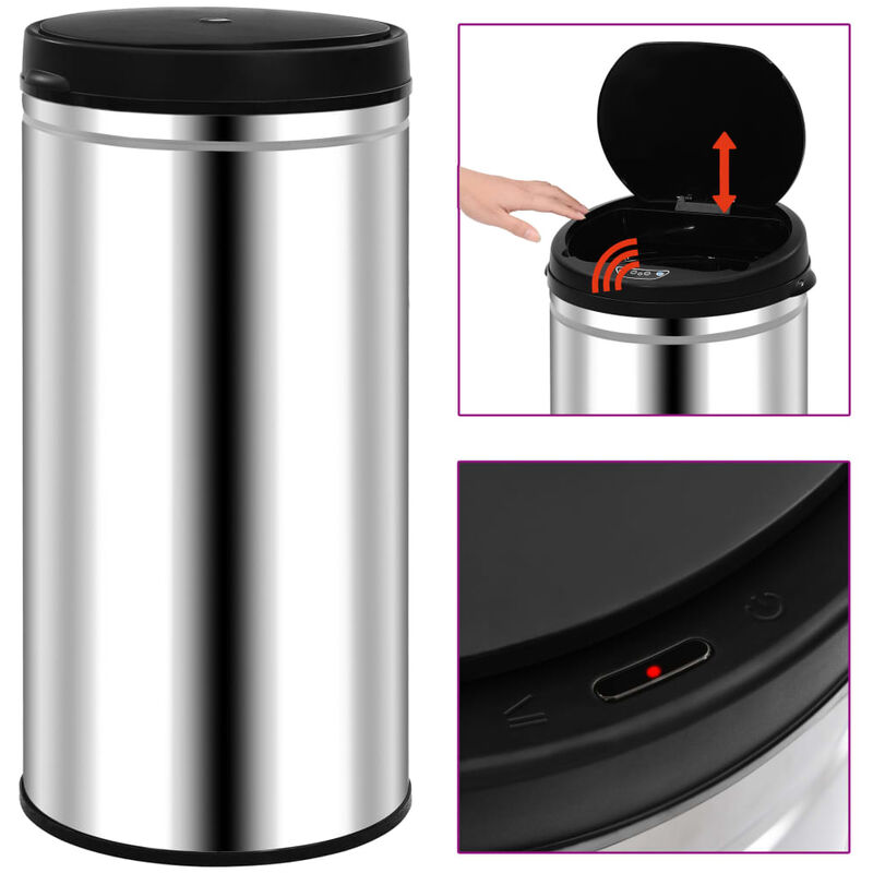 

Cubo de basura con sensor automático 70 L acero inoxidable