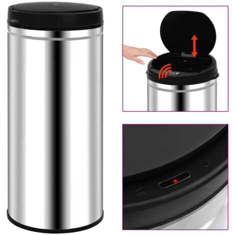 Cubo de basura con sensor automático 80 L acero inoxidable