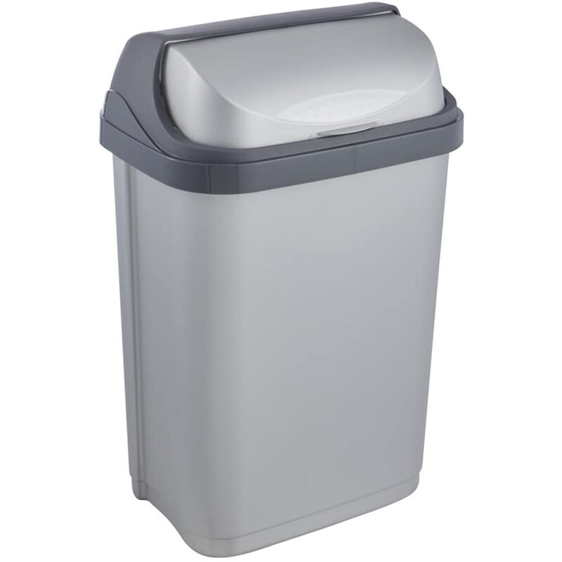 

Keeeper - Cubo de Basura con Tapa Deslizante, 10 l, Rasmus, Plateado