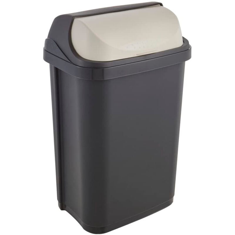 

Cubo de Basura con Tapa Deslizante, 25 l, Rasmus, Gris grafito Gris