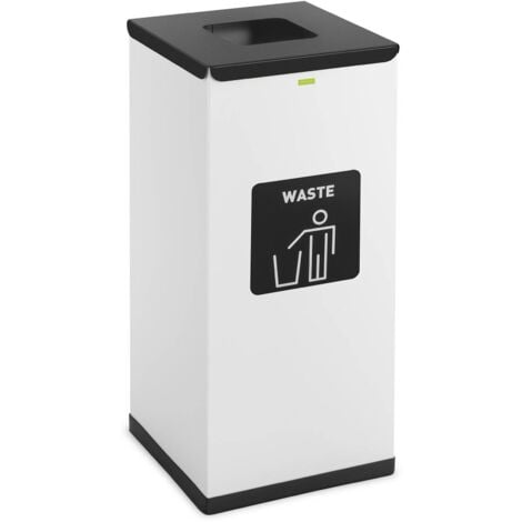 Cubos de reciclaje en acero inoxidable WELLHOME ecologicos de 2 o 3  compartimentos con rollos de