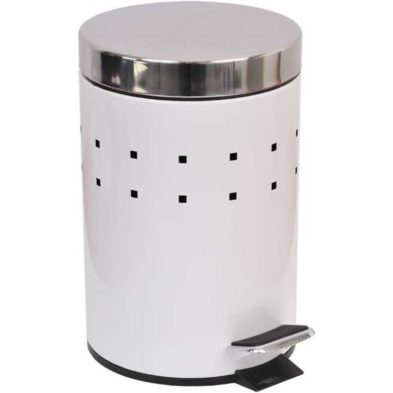 

Cubo de basura de 3l hecho en metal y acero blanco