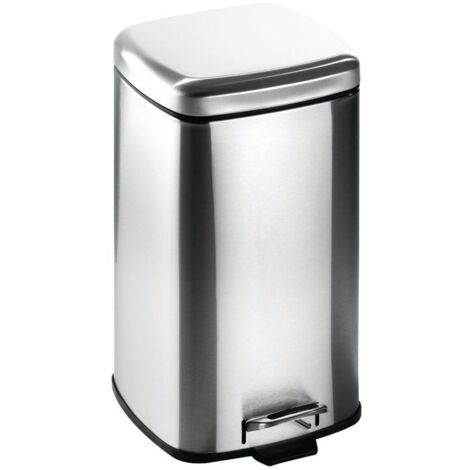 Cubo de basura de acero con pedal, 12 l