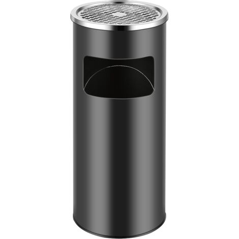 Cubo de basura de acero inoxidable 25x25x60cm Negro