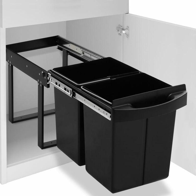 

Cubo de basura de cocina extraíble reciclaje cierre suave 48 L