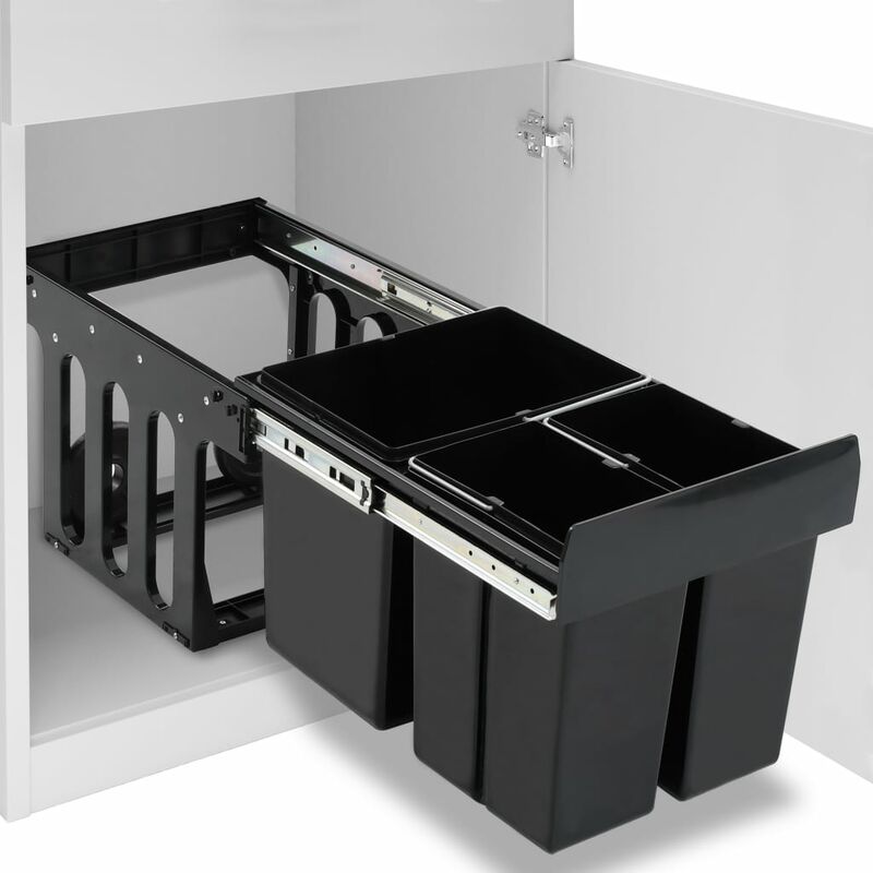 

Cubo de basura de cocina extraíble reciclaje cierre suave 48 L