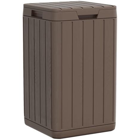 Cubo de basura de exterior PP marrón 38x38x65 cm vidaXL