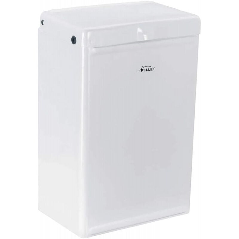 

Cubo de basura de pared de epoxi blanco, acero cataforético