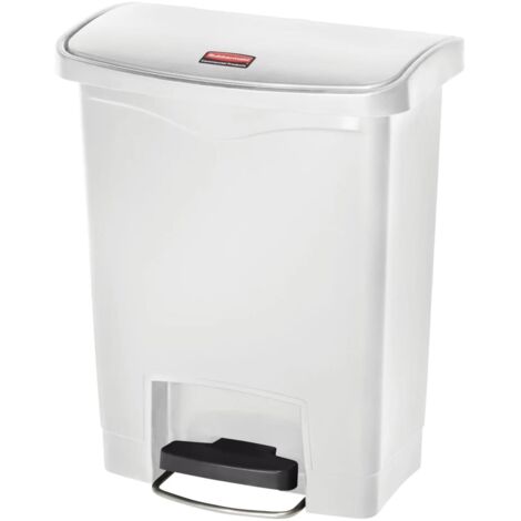 Cubo de basura de pedal Slim Jim blanco 30 L Rubbermaid