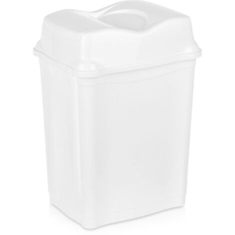 Cubo de basura de plástico, blanco, 28 l